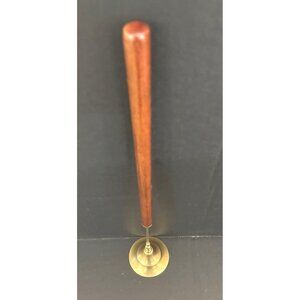 Long Handled Brass Candle Snuffer With Wooden Handle